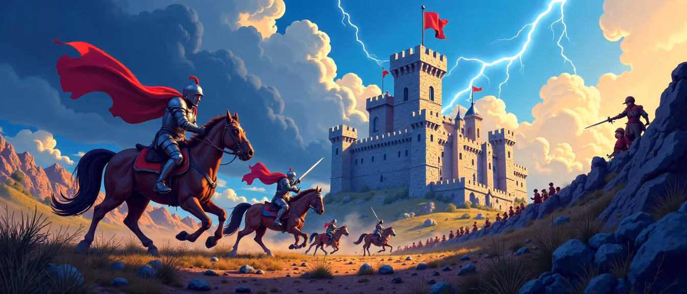 Dynamic Cartoon Medieval Castle Battle