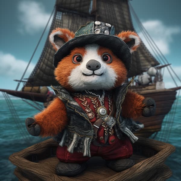 Amigurumi Red Panda Pirate Wallpaper